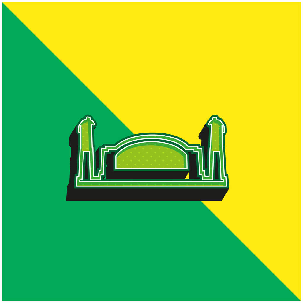 Bell Telephone Memorial, USA Logo icona vettoriale 3d moderna verde e gialla - Vettoriali, immagini