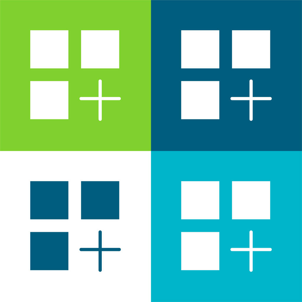 App Flat four color minimal icon set - Vector, Image