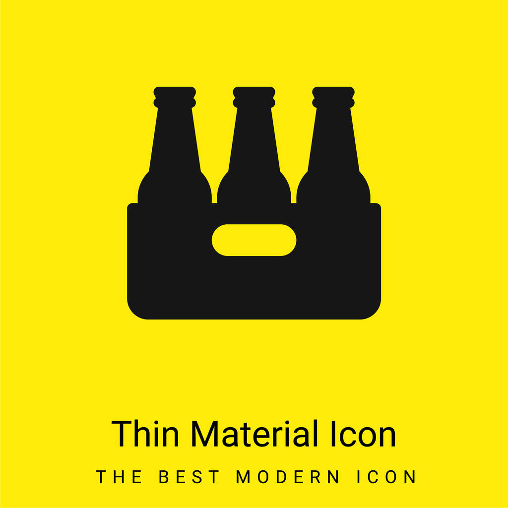 Cerveza mínimo icono de material amarillo brillante - Vector, Imagen