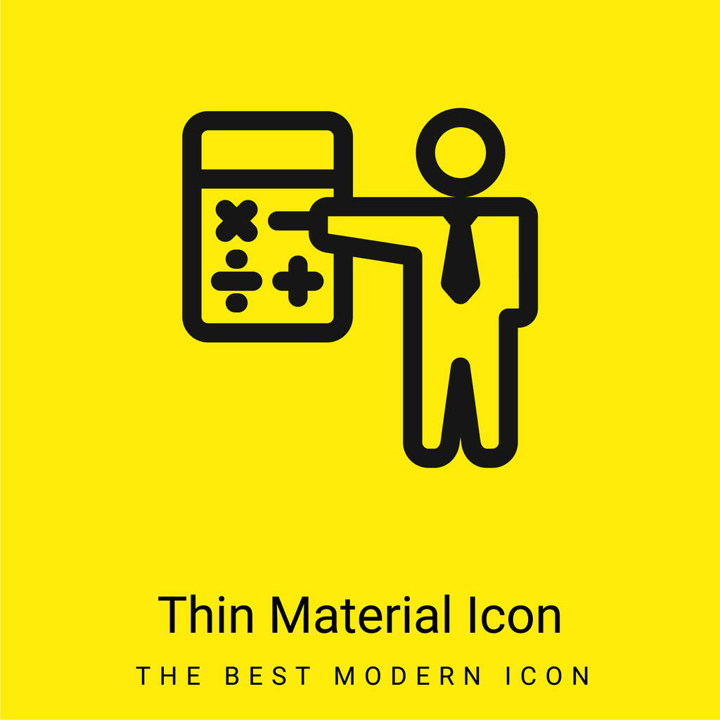 Accountant mínimo icono de material amarillo brillante - Vector, imagen