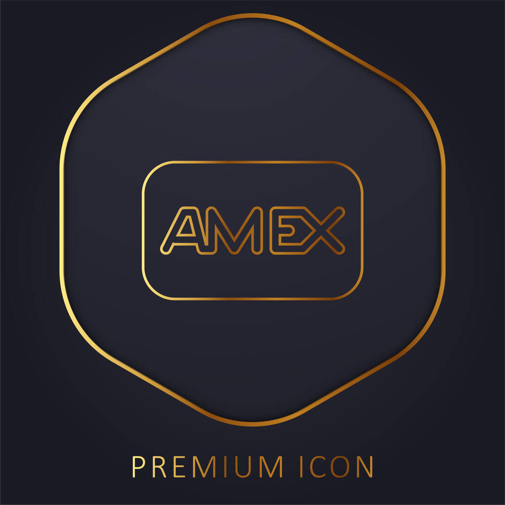 Amex χρυσό λογότυπο γραμμή πριμοδότηση ή εικονίδιο - Διάνυσμα, εικόνα