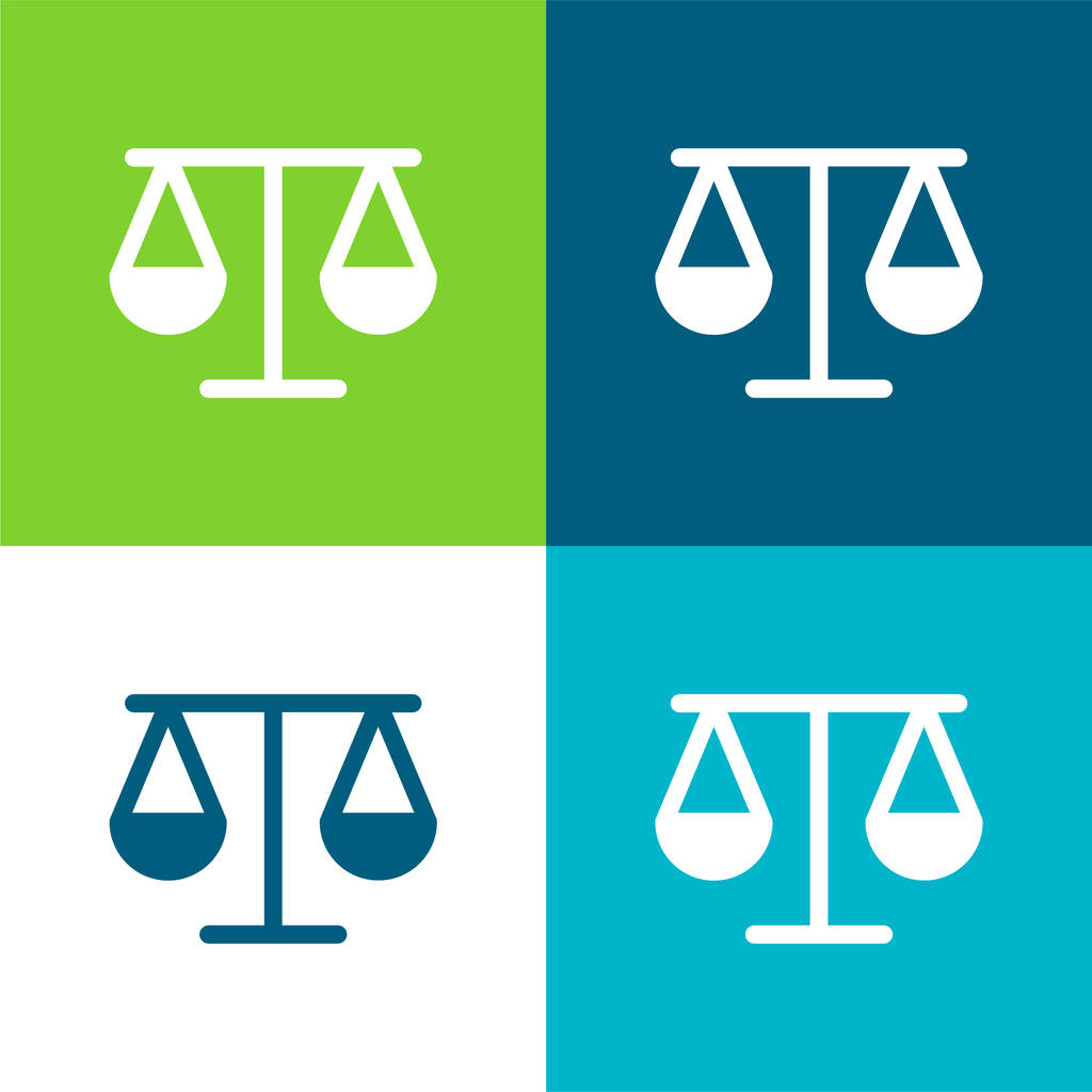 Balancing Scale Outline Flat four color minimal icon set - Vector, Image