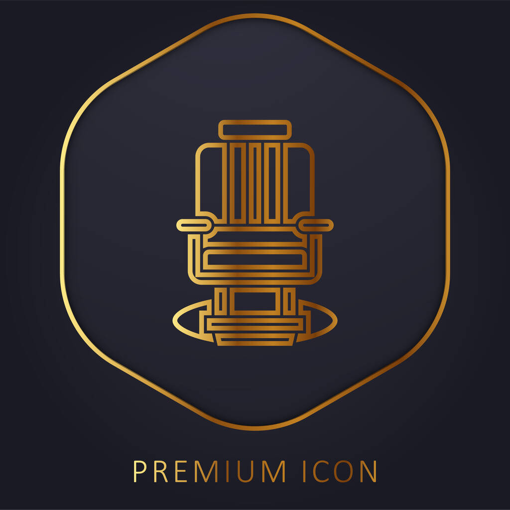 Złota linia fryzjerska logo premium lub ikona - Wektor, obraz