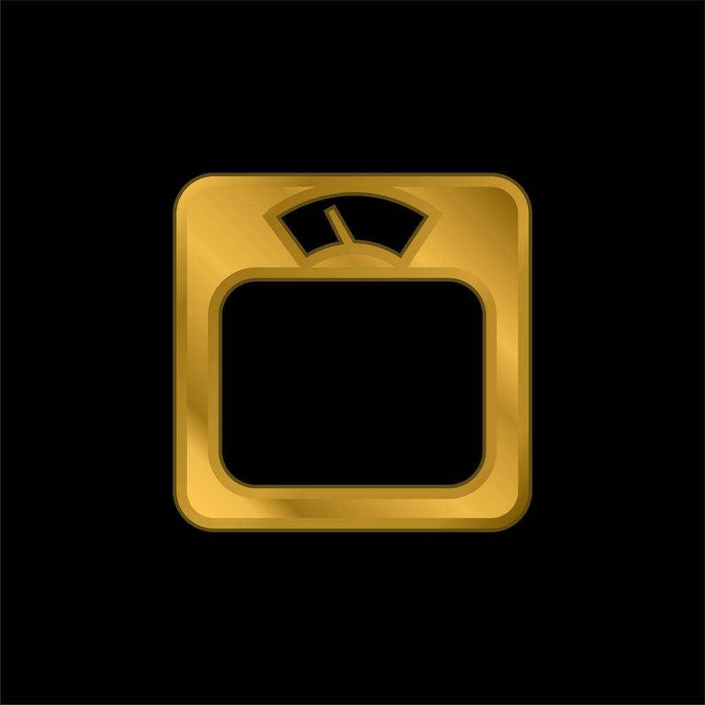 Herramienta de pesaje corporal Icono metálico chapado en oro o vector de logotipo - Vector, Imagen