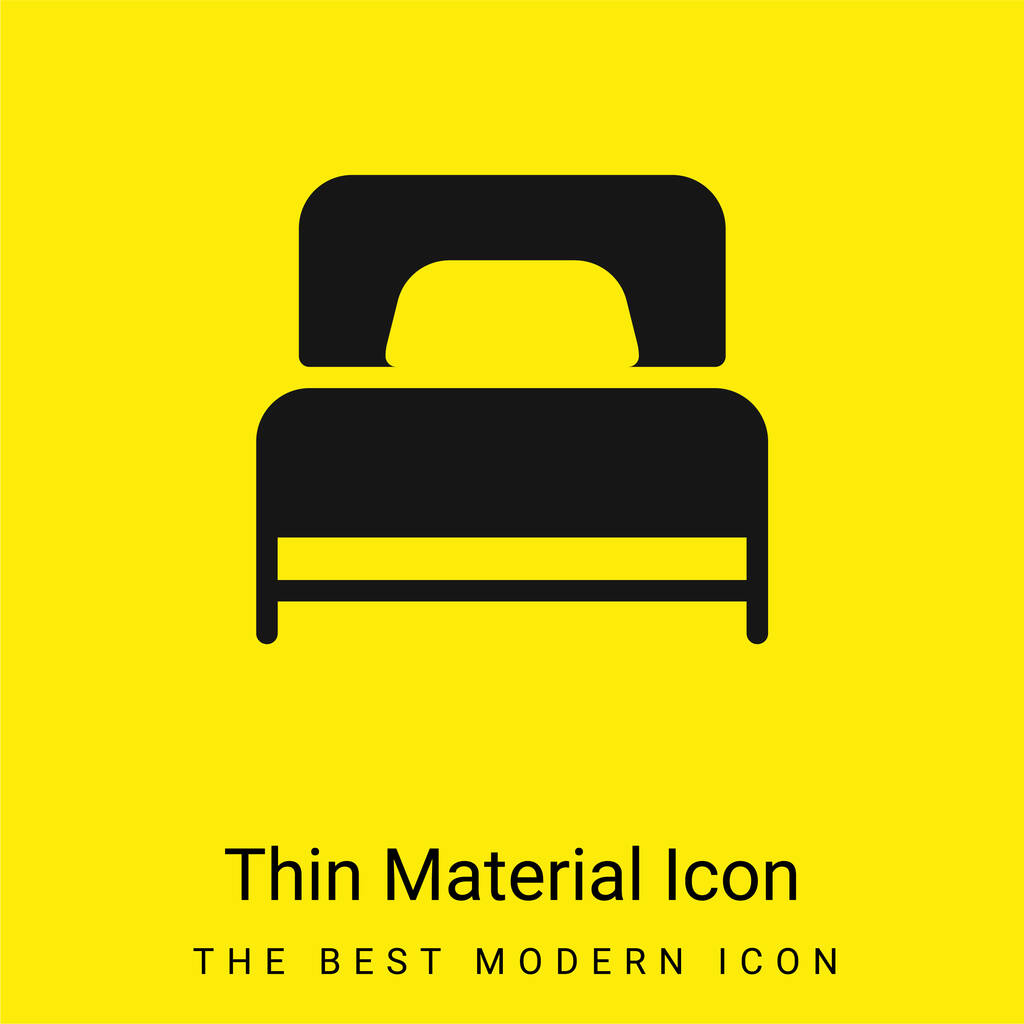 Cama mínima icono de material amarillo brillante - Vector, Imagen