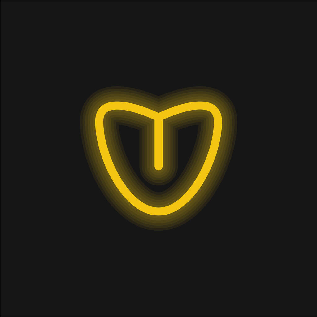 Wariant narządu ciała z ikoną żółtego świecącego neonu - Wektor, obraz