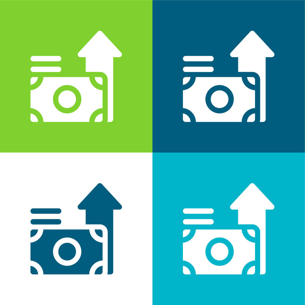 Ventajas Conjunto de iconos plano de cuatro colores - Vector, Imagen