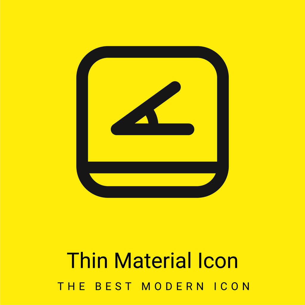 Angle Button minimal bright yellow material icon - Vector, Image
