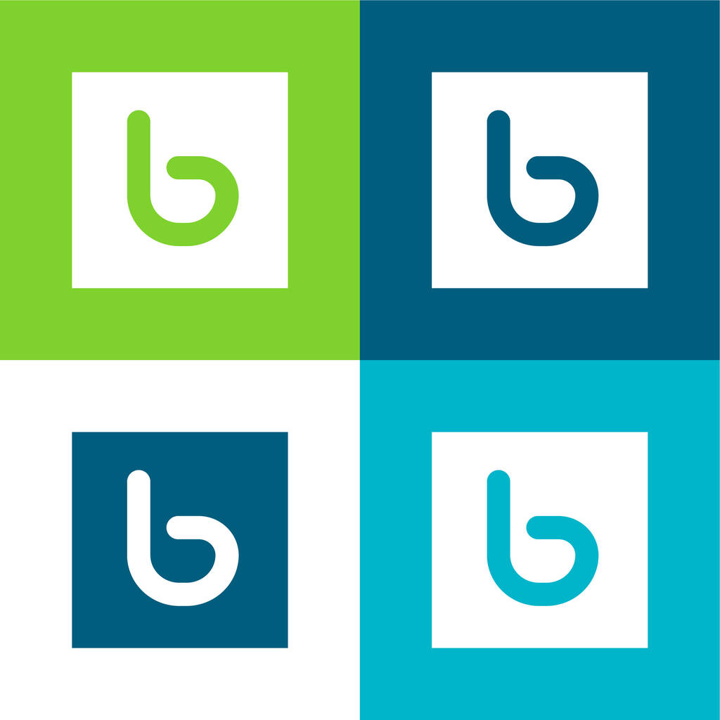 Bebo Flat négy szín minimális ikon készlet - Vektor, kép