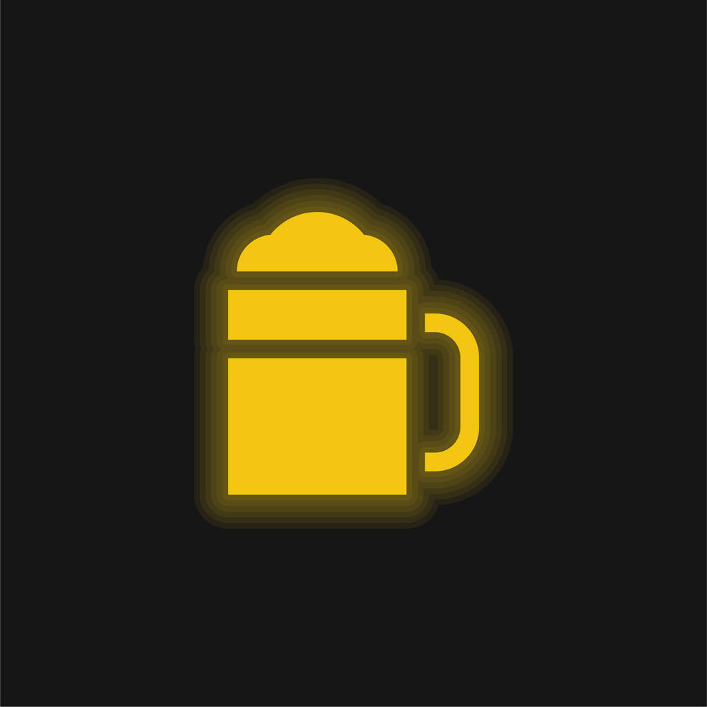 Cerveza amarillo brillante icono de neón - Vector, Imagen