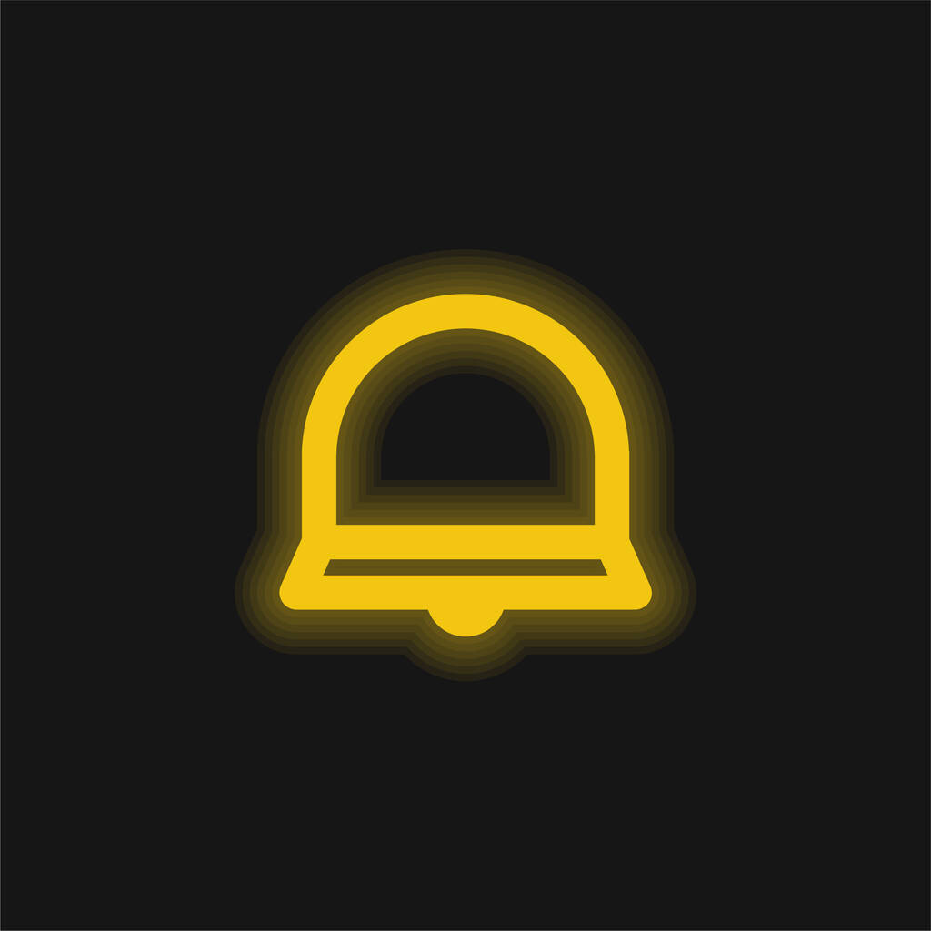 Żółty alarm świecący neon ikona - Wektor, obraz