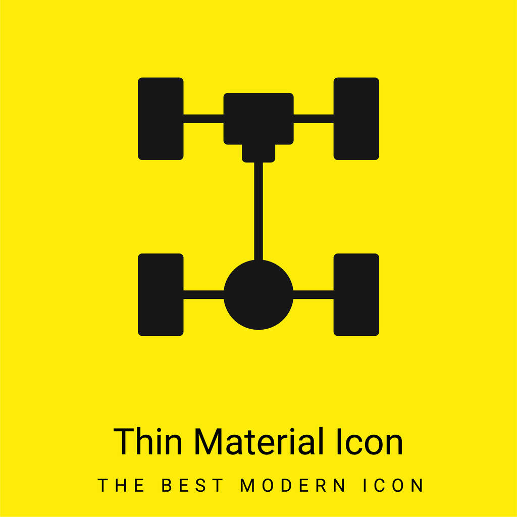 Icône matérielle jaune vif minimale d'essieu - Vecteur, image
