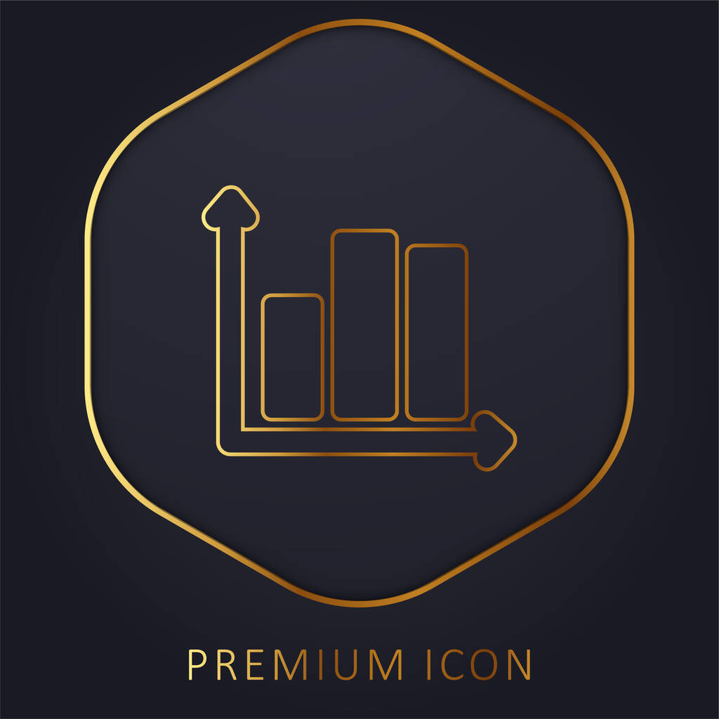 Bars Graphic golden line premium logo or icon - Vector, Image