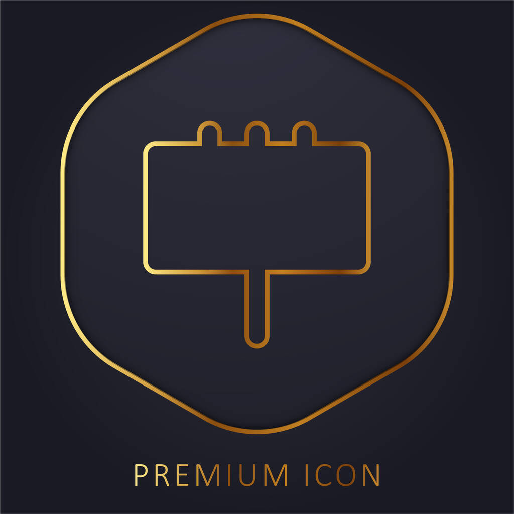 Billboard golden line premium logo or icon - Vector, Image