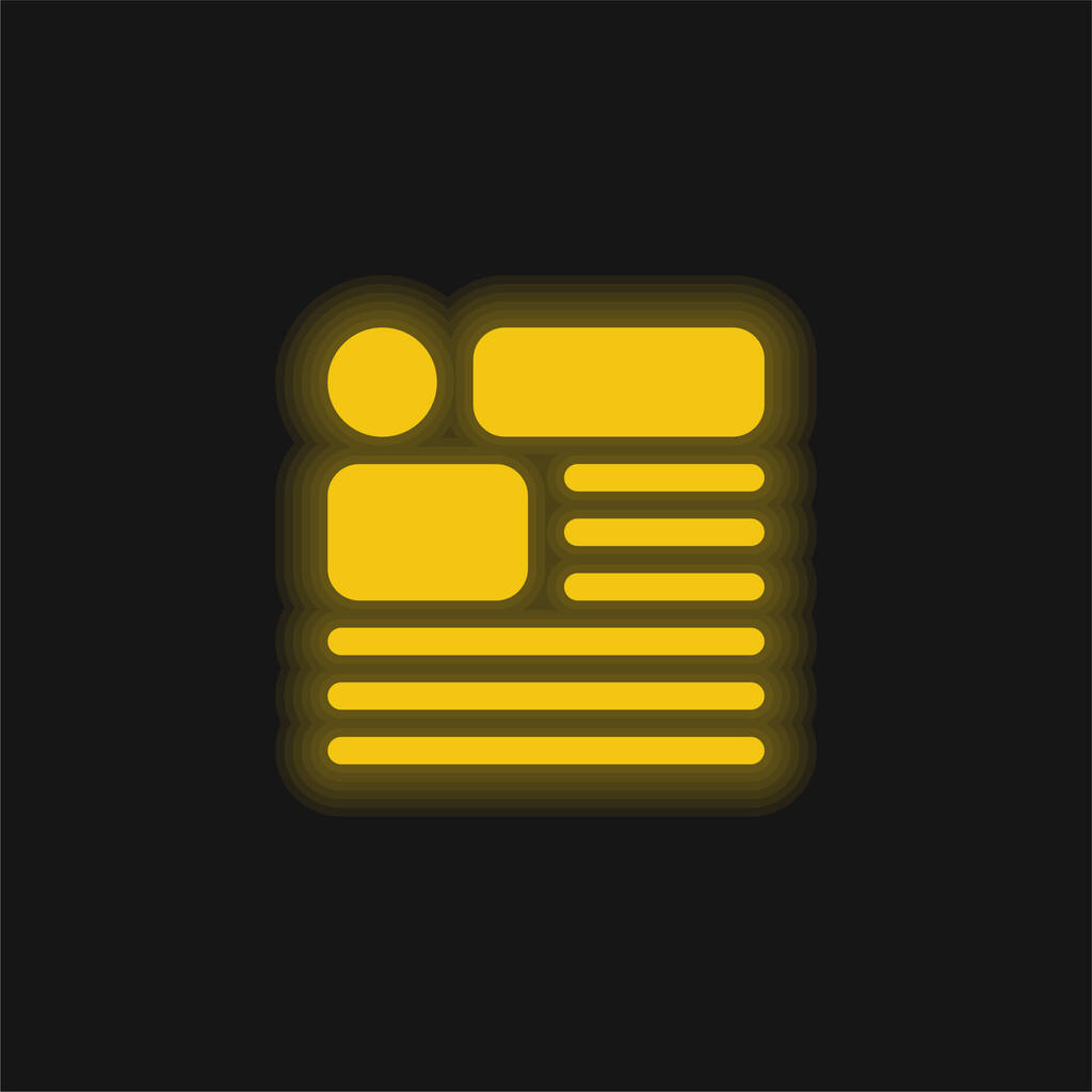 Article jaune brillant icône néon - Vecteur, image