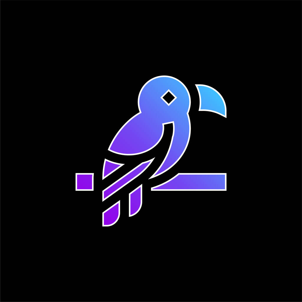 Pájaro azul gradiente vector icono - Vector, imagen