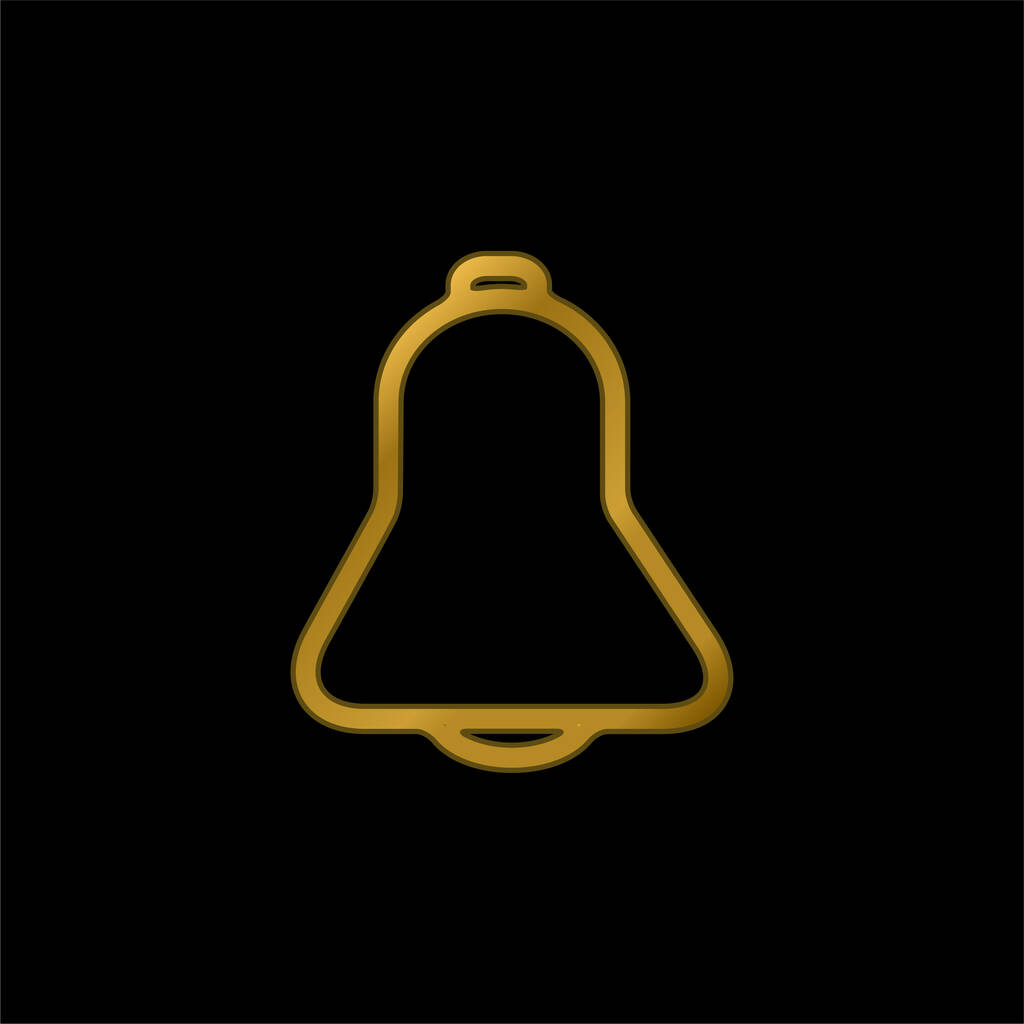 Bell Outline Interface Symbol gold plated metalic icon or logo vector - Vector, Image