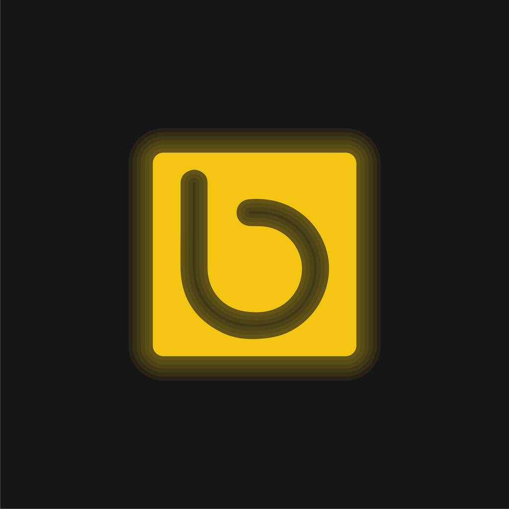 Bebo Social Logotype amarelo brilhante ícone de néon - Vetor, Imagem
