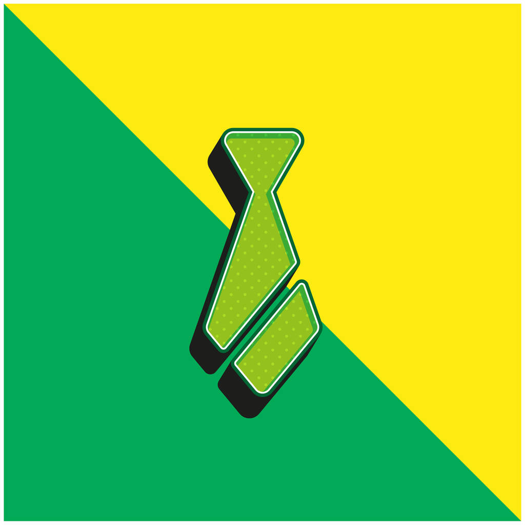 Accessoire Logo vectoriel 3d moderne vert et jaune - Vecteur, image