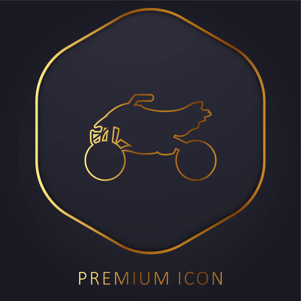 Összes Terrain Vehicle Motorbike arany vonal prémium logó vagy ikon - Vektor, kép