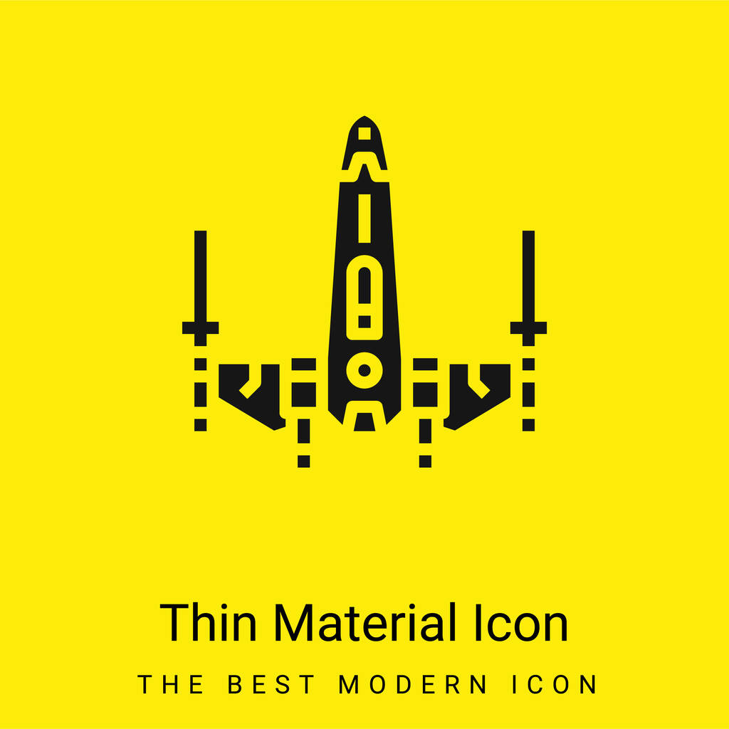 Battleship minimal bright yellow material icon - Vector, Image