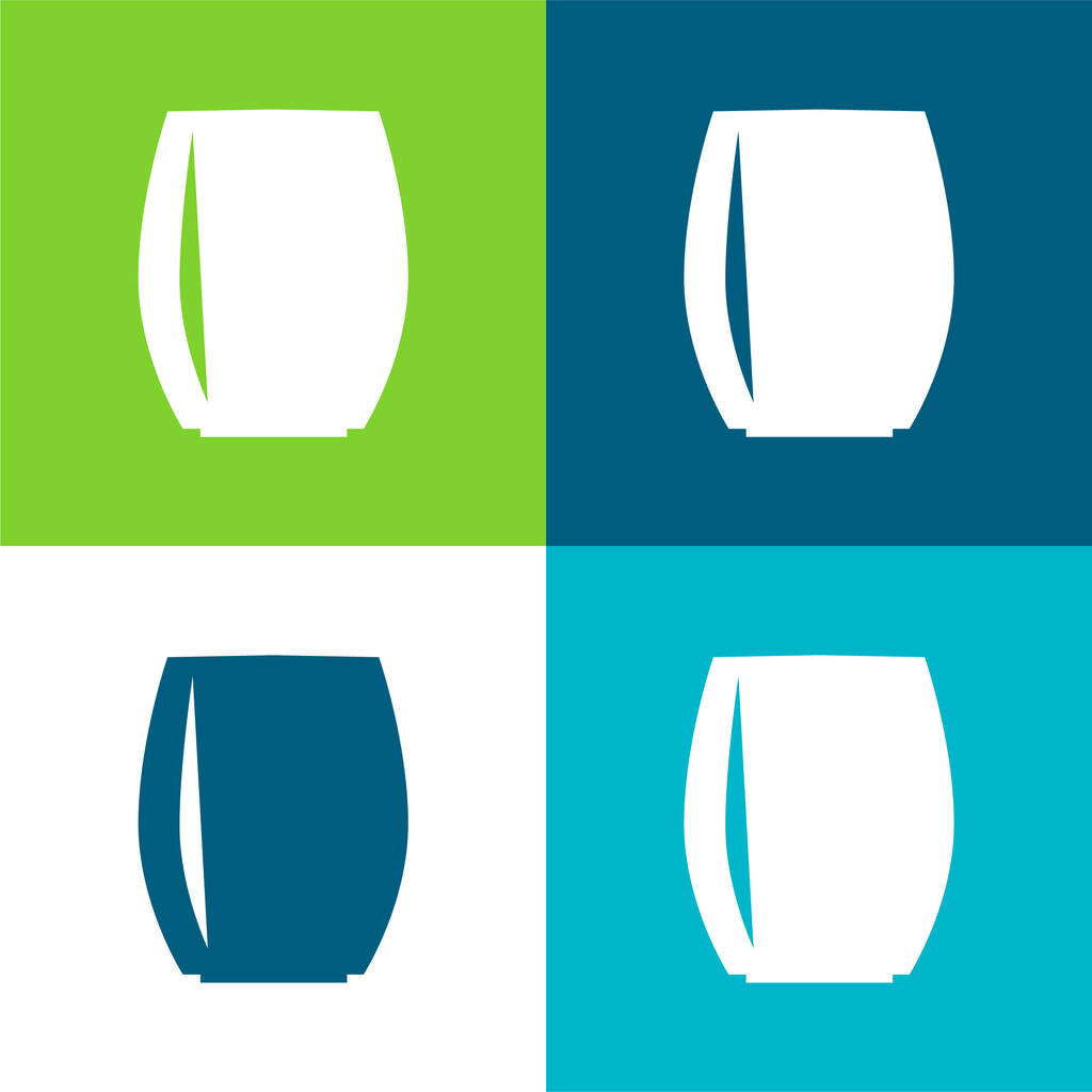 Fekete üveg konvex oldalak Lapos négy szín minimális ikon készlet - Vektor, kép