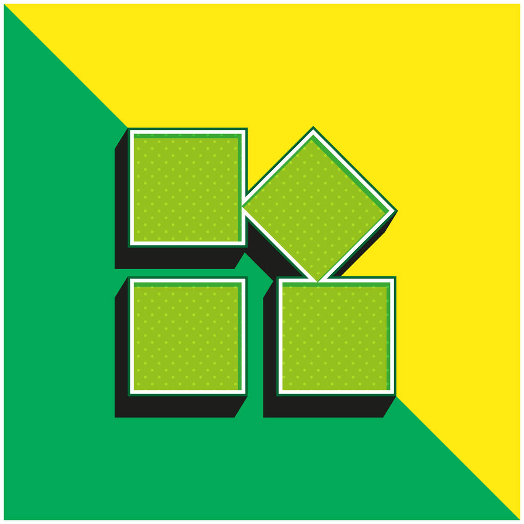 App Logo icona vettoriale 3D moderna verde e gialla - Vettoriali, immagini