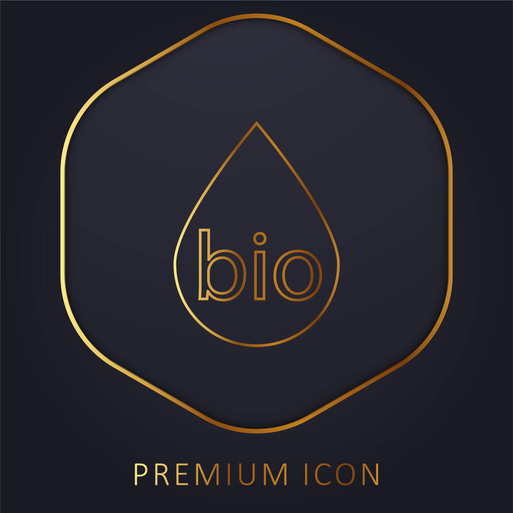 Bio Fuel gouden lijn premium logo of pictogram - Vector, afbeelding