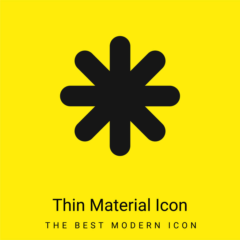 Asterisk Black Star Shape minimal bright yellow material icon - Vector, Image