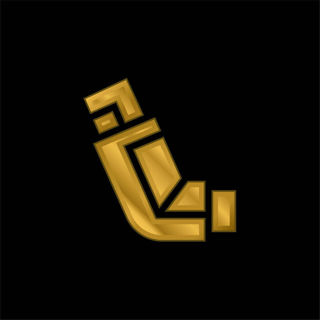 Aerosol gold plated metalic icon or logo vector - Vector, Image