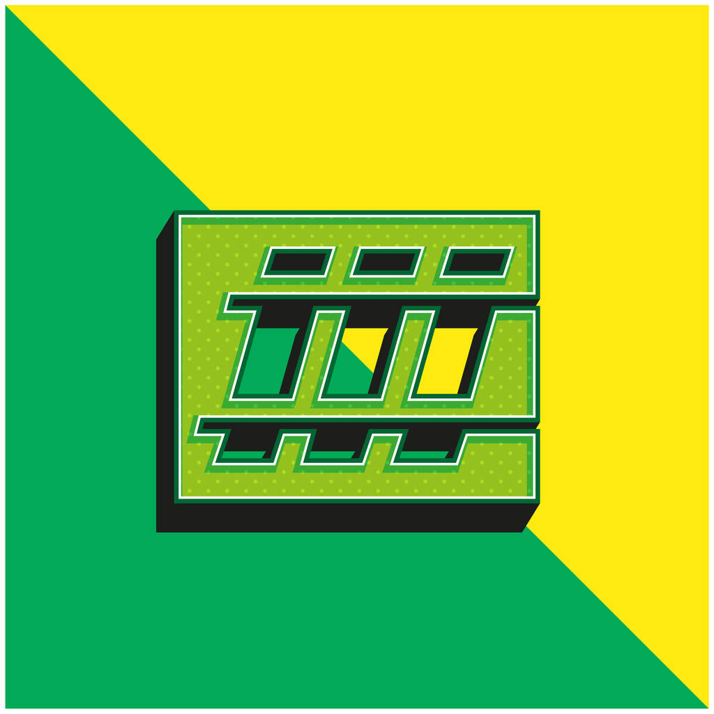 Belo Horizonte Metro Logosu Yeşil ve sarı 3D modern vektör simgesi logosu - Vektör, Görsel