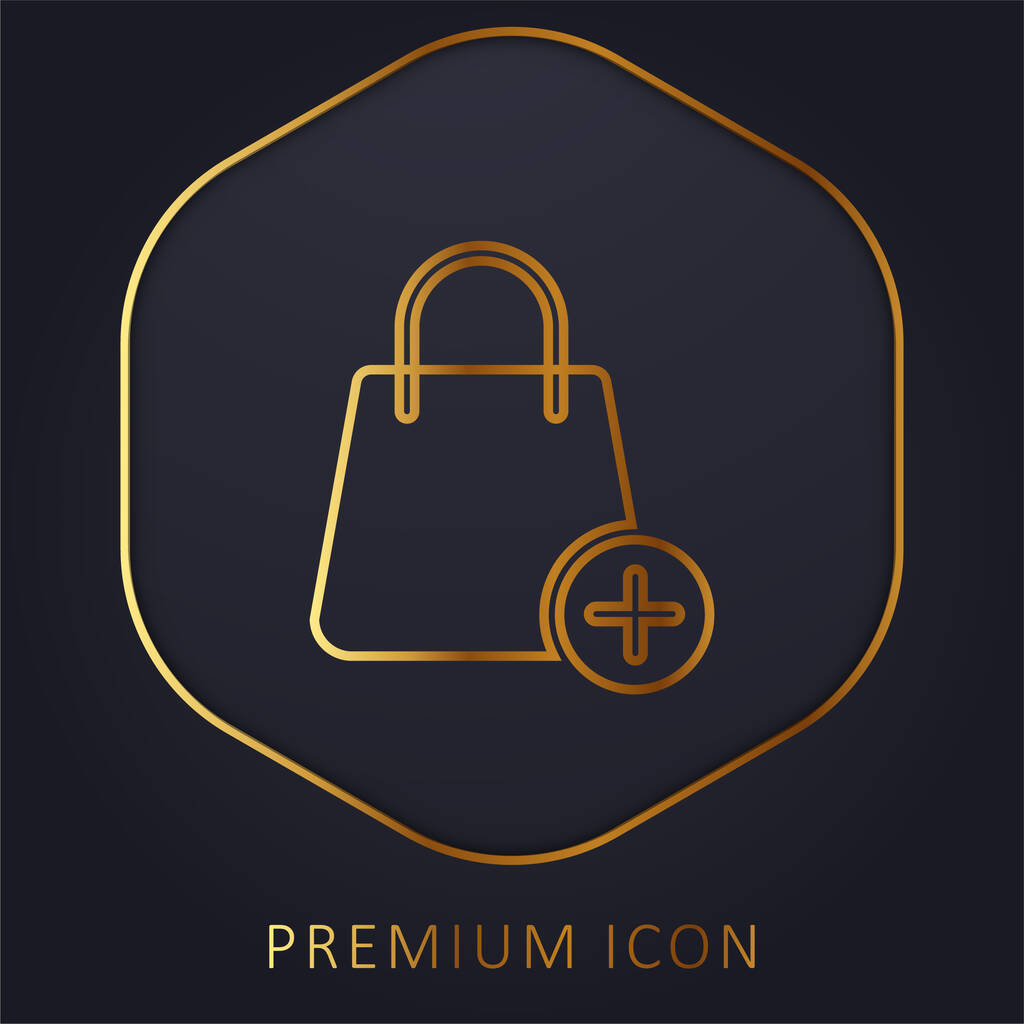 Bolso línea de oro logotipo premium o icono - Vector, imagen