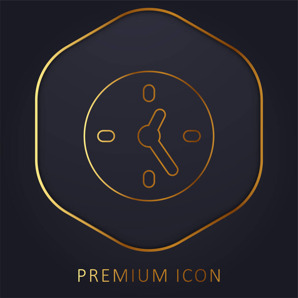 Big Clock złota linia logo lub ikona premium - Wektor, obraz