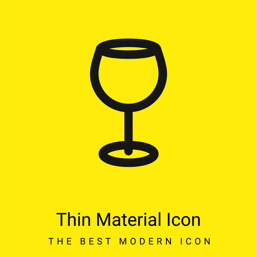Big Wine Cup ícone material amarelo brilhante mínimo - Vetor, Imagem