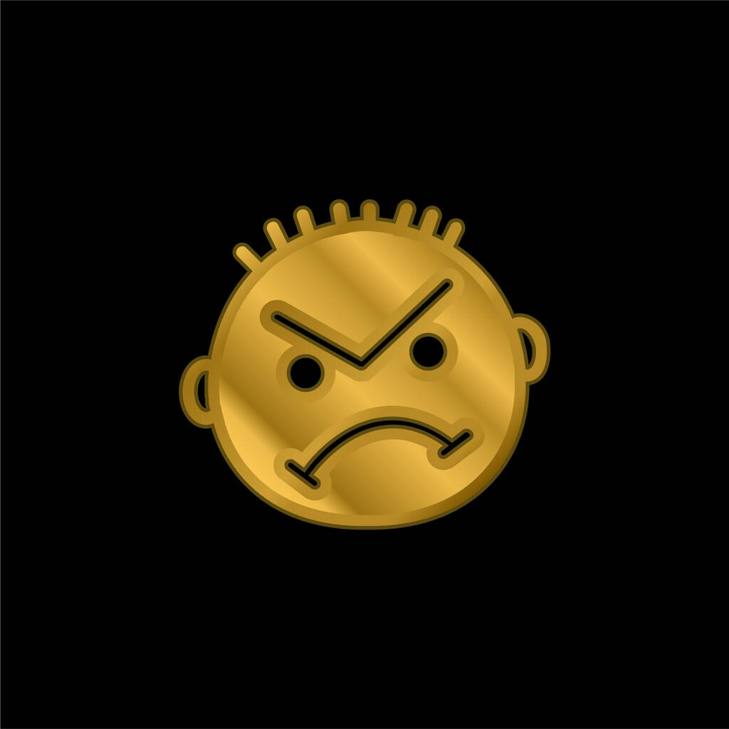 Wütend vergoldet metallisches Symbol oder Logo-Vektor - Vektor, Bild