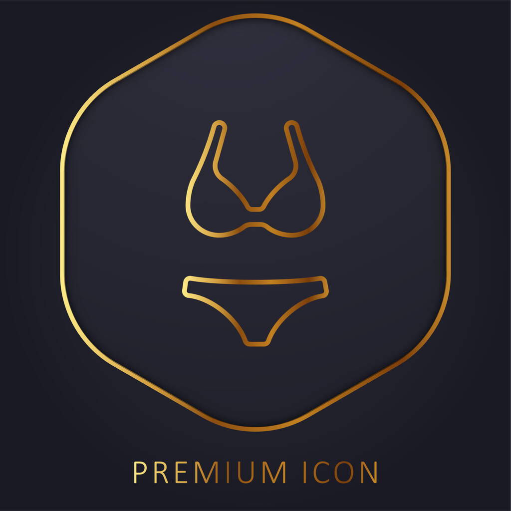 Bikini línea dorada logotipo premium o icono - Vector, Imagen