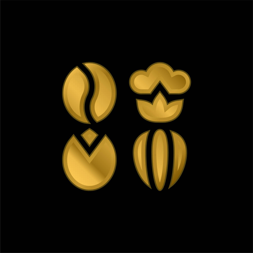 Agricultural gold plated metalic icon or logo vector - Vector, Image