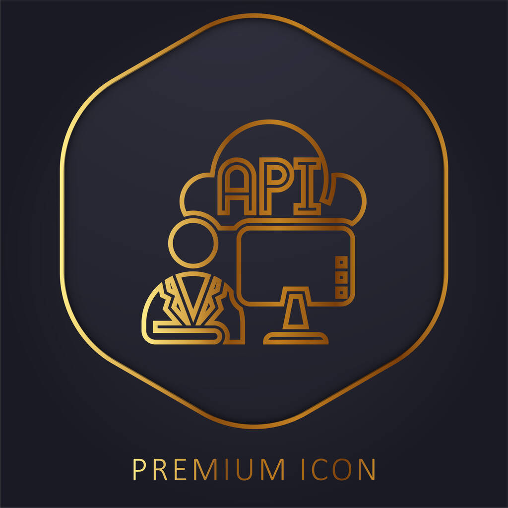 Api golden line premium logo or icon - Vector, Image