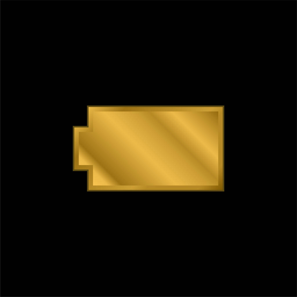 Batarya Siyah Siluet altın kaplama metalik simge veya logo vektörü - Vektör, Görsel
