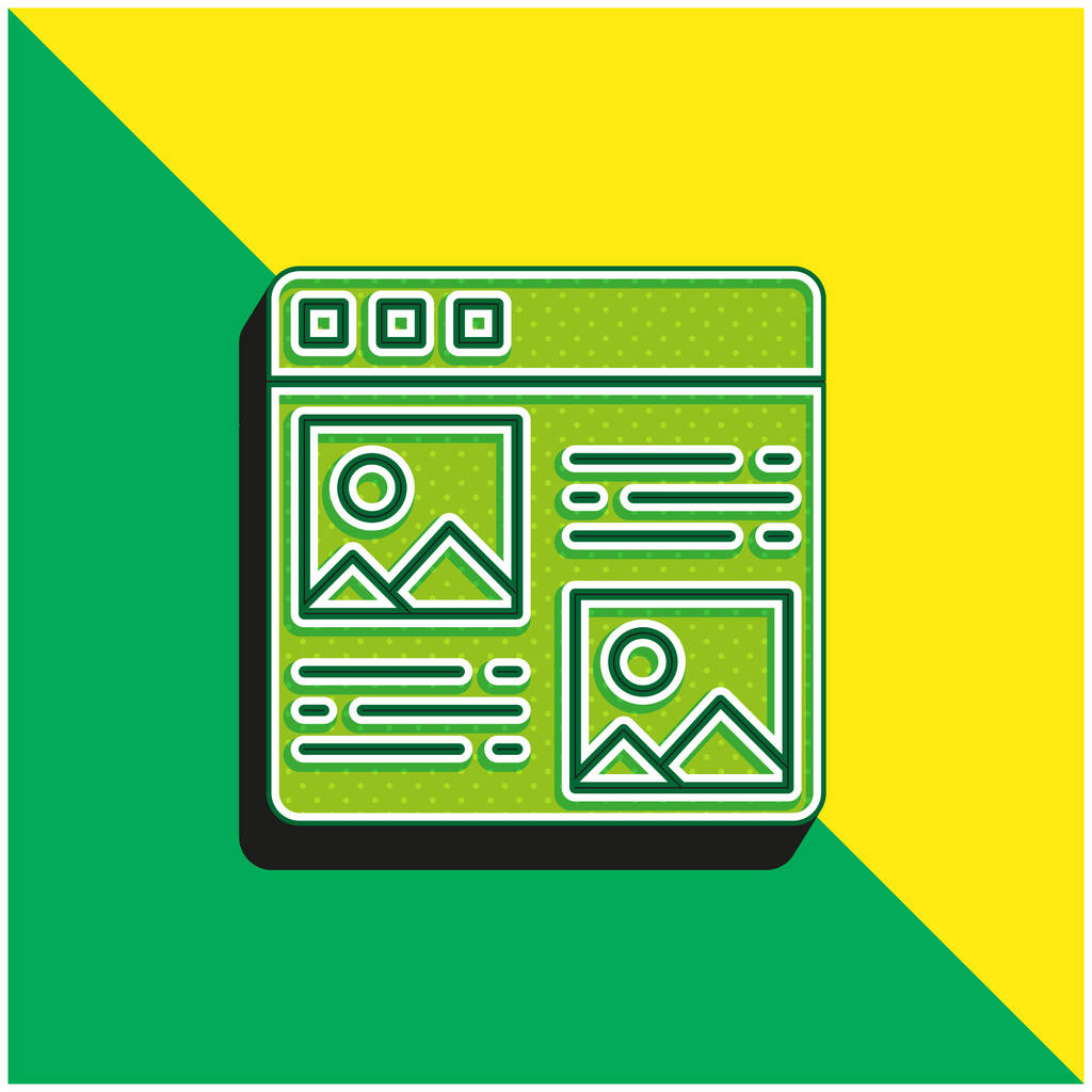 Стаття Зелений і жовтий сучасний 3d Векторний логотип
 - Вектор, зображення