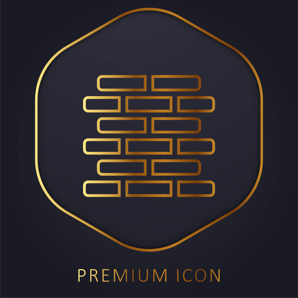 Ziegel goldene Linie Premium-Logo oder Symbol - Vektor, Bild