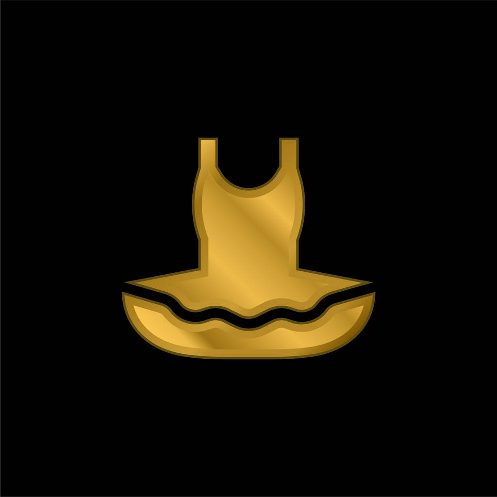 Aranybevonatú fémbevonatú balett ikon vagy logó vektor - Vektor, kép