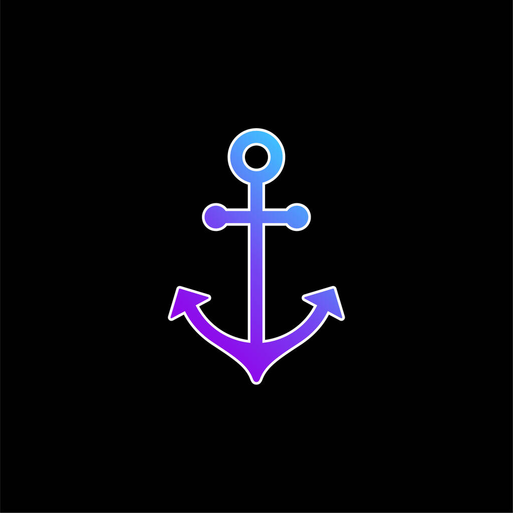 Boat Anchor blue gradient vector icon - Vector, Image