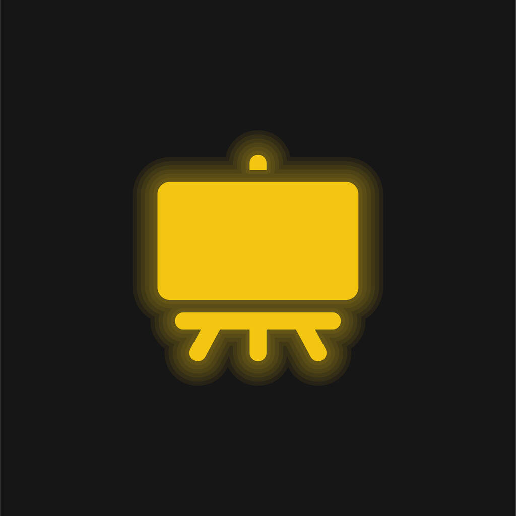Tafel gelb leuchtendes Neon-Symbol - Vektor, Bild