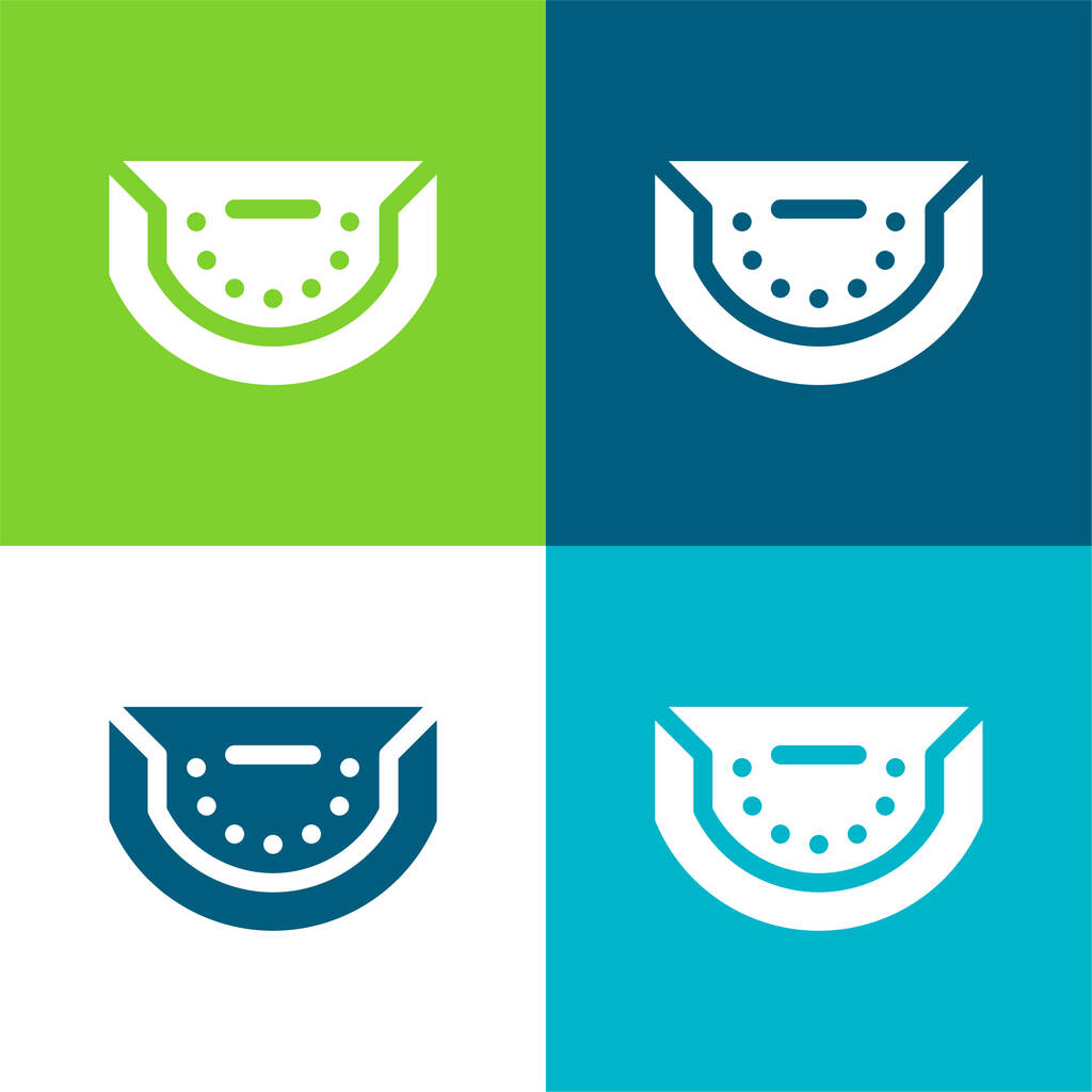 Baccarat Flat conjunto de iconos mínimo de cuatro colores - Vector, Imagen