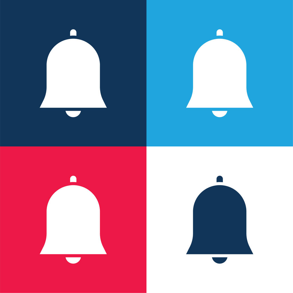 Bell blu e rosso quattro colori set icona minimale - Vettoriali, immagini