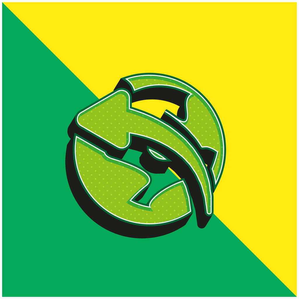 Arrow On Globe Green and yellow modern 3d vector icon logo - Vektor, kép