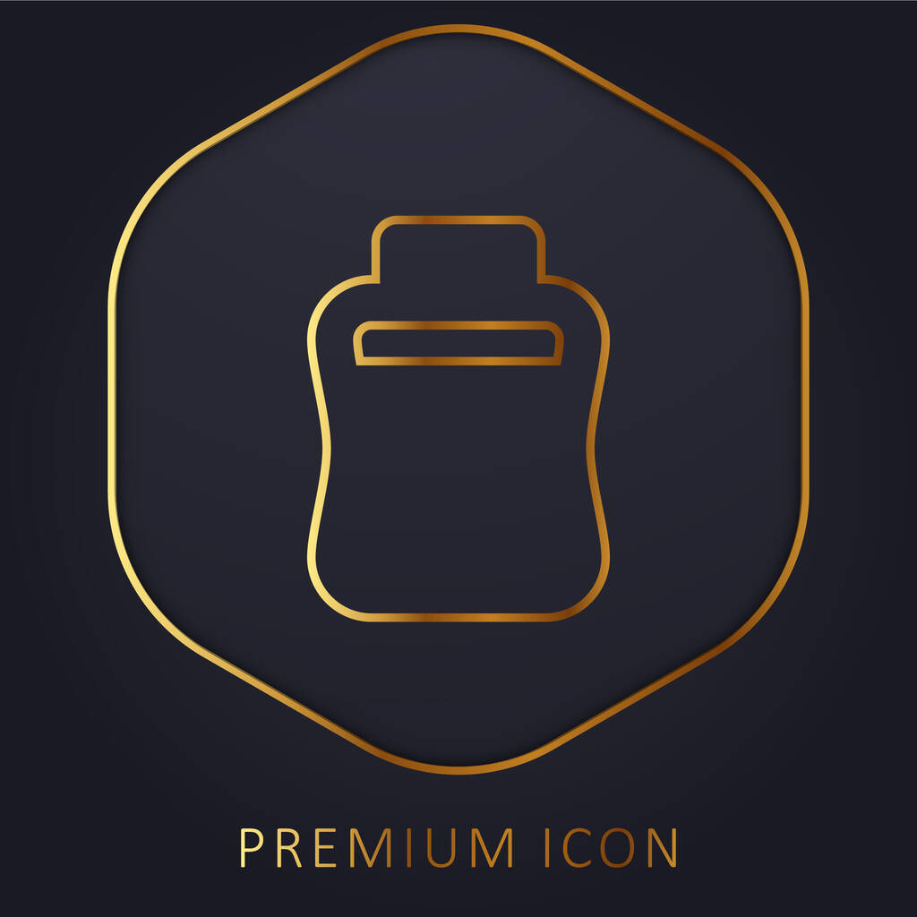Bouteille ligne d'or logo premium ou icône - Vecteur, image