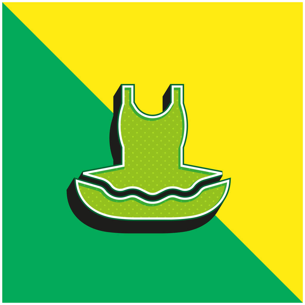 Ballet verde y amarillo moderno logotipo del icono del vector 3d - Vector, Imagen