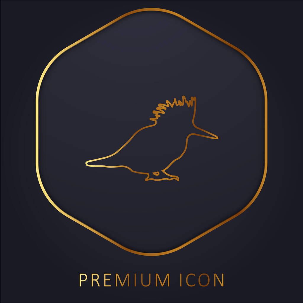 Пташиний силует Золота лінія логотип або значок преміум-класу
 - Вектор, зображення